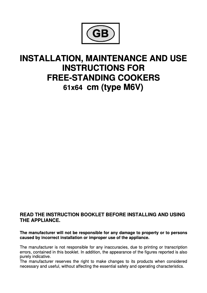 Page n°1 - Manuel utilisateur Bertazzoni X60 4 MFE BL