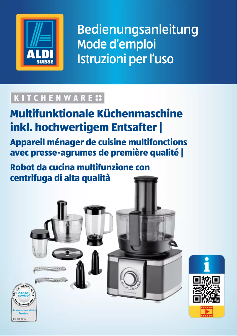 Page 1 de la notice Manuel utilisateur Kitchenware GT-FP-05CH