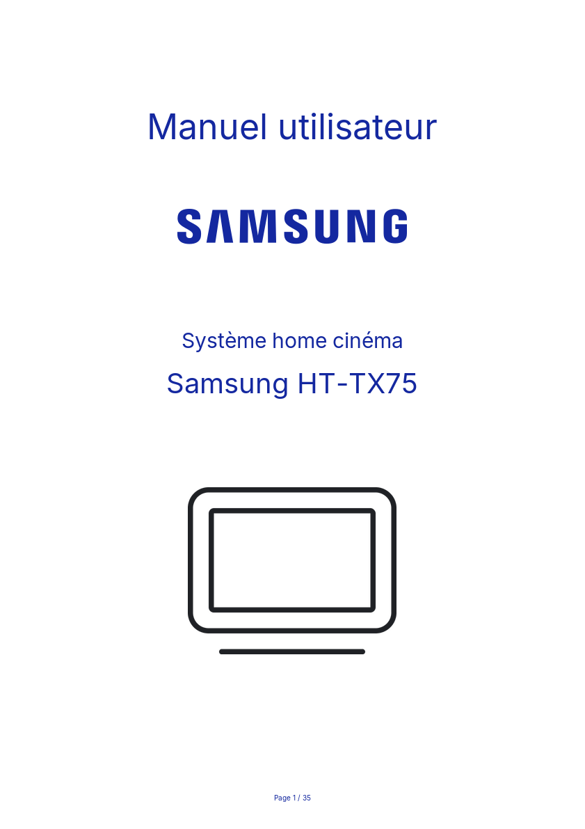 Page n°1 - Manuel utilisateur Samsung HT-TX75