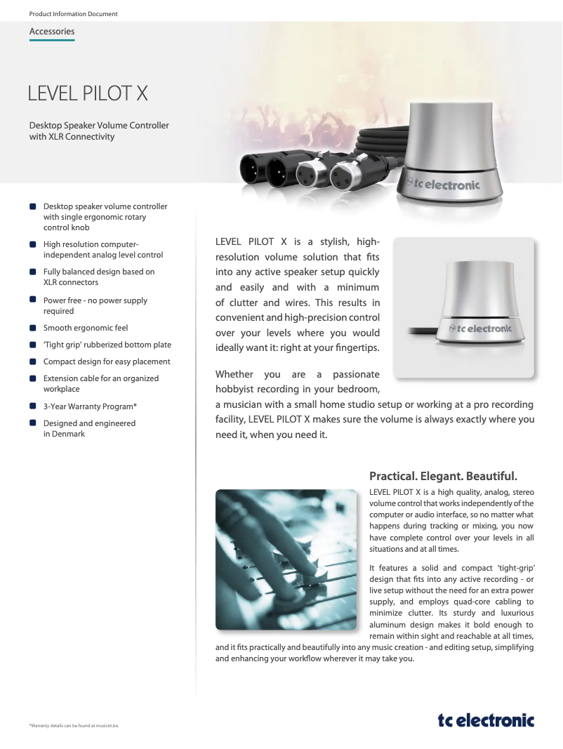 Page 1 de la notice Manuel utilisateur TC Electronic Level Pilot X