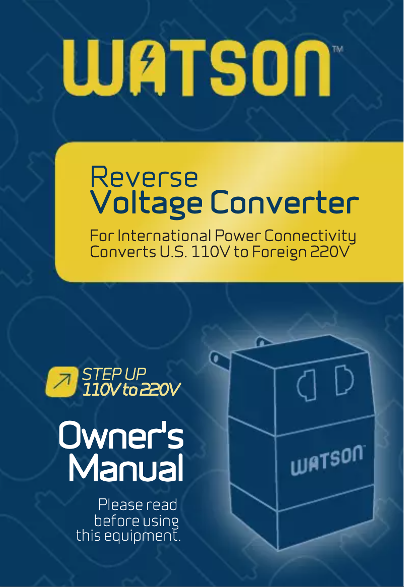 Page n°1 - Manuel utilisateur Watson VC-SU50