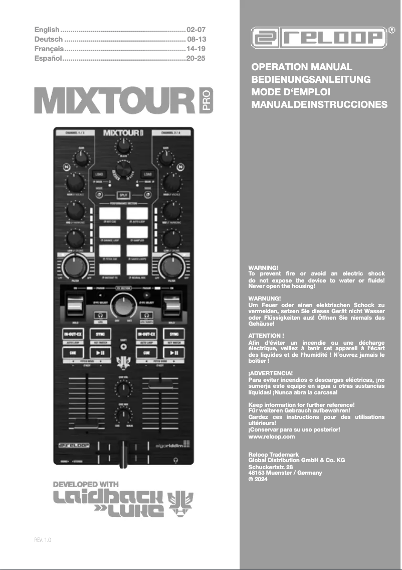 Image de la première page du manuel de l'appareil Mixtour Pro