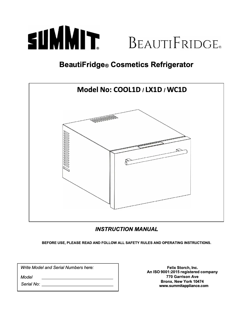 Page n°1 - Manuel utilisateur Summit LX1D
