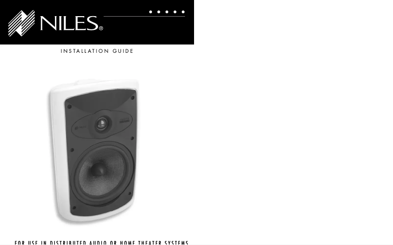 Page 1 de la notice Manuel utilisateur Niles OS7.5