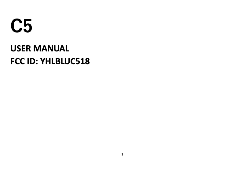 Page 1 de la notice Manuel utilisateur BLU C5 2018