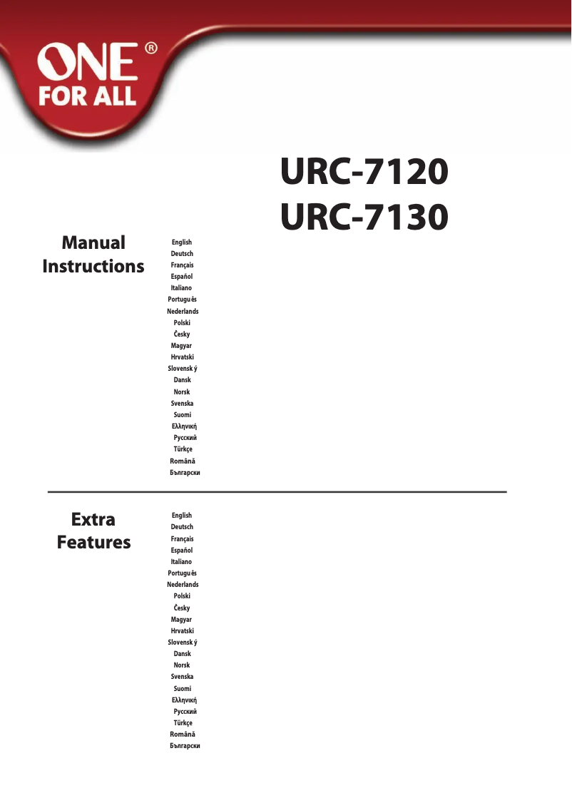 Page 1 de la notice Manuel utilisateur One for all URC-7120