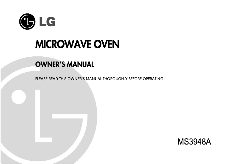 Page 1 de la notice Manuel utilisateur LG MS3948A
