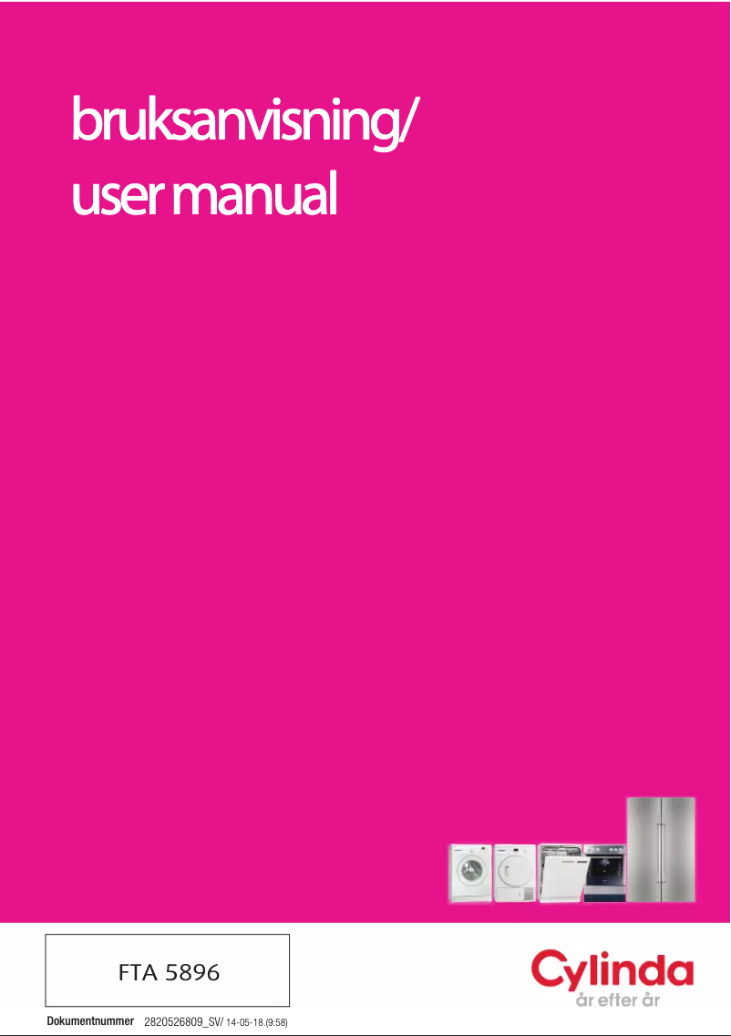 Page n°1 - Manuel utilisateur Cylinda FTA 5896