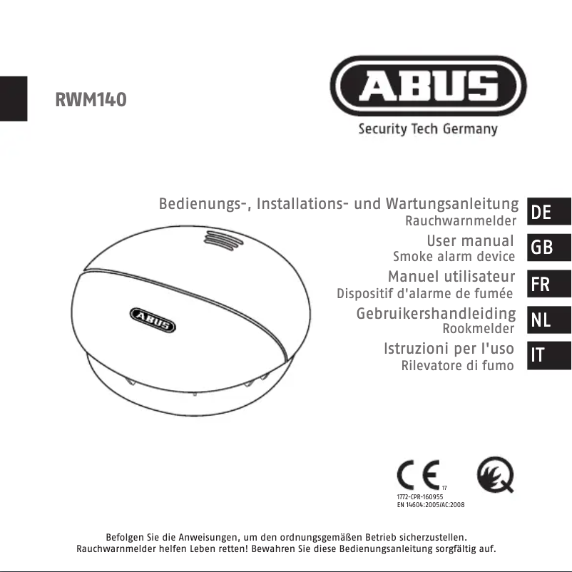 Page n°1 - Manuel utilisateur Abus RWM140