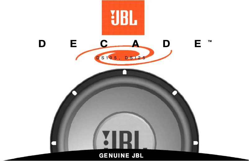 Page n°1 - Manuel utilisateur JBL Decade DS105