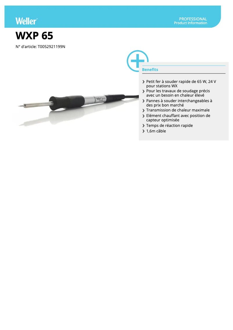 Image de la première page du manuel de l'appareil WXP 65