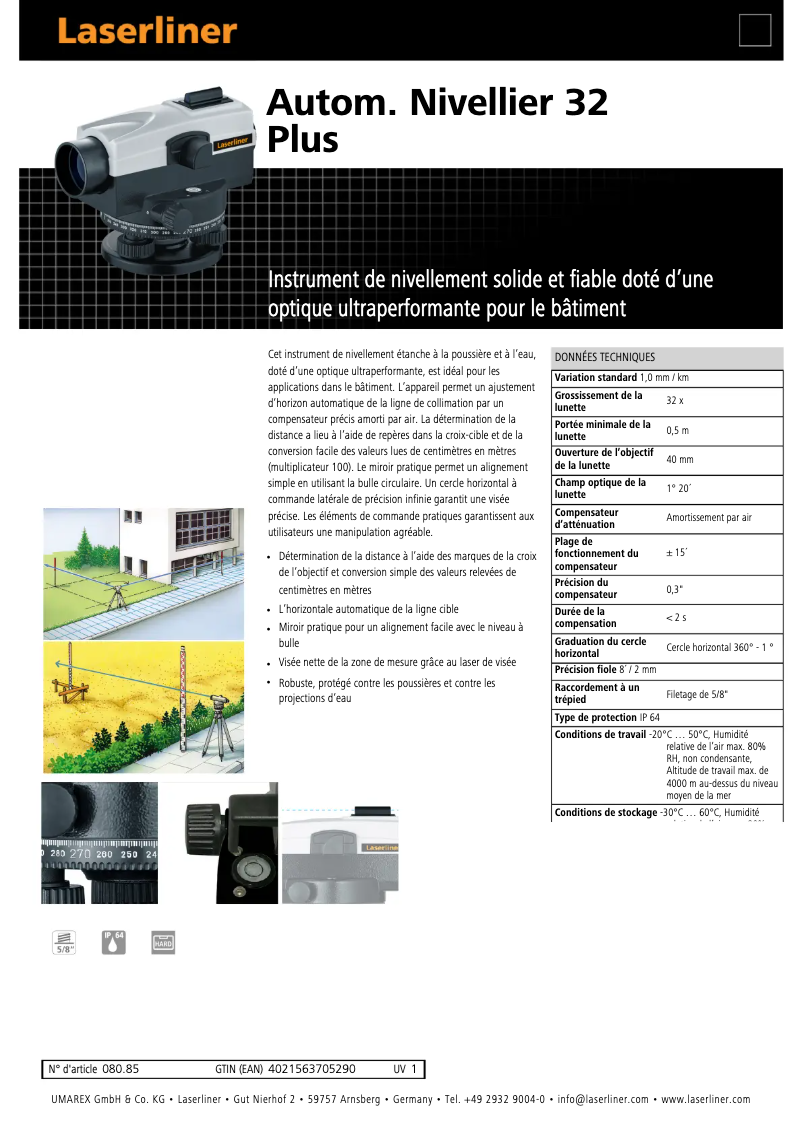 Image de la première page du manuel de l'appareil AL 32 Plus