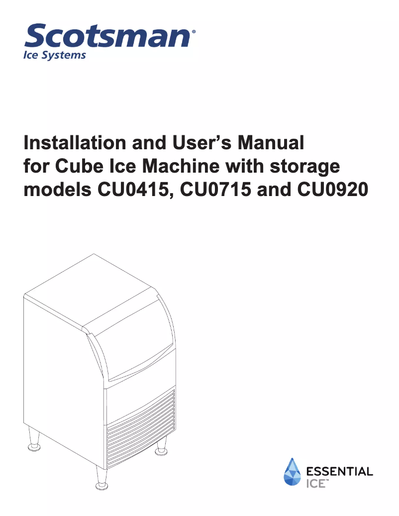 Page n°1 - Guide d'installation Scotsman CU0920MA-1