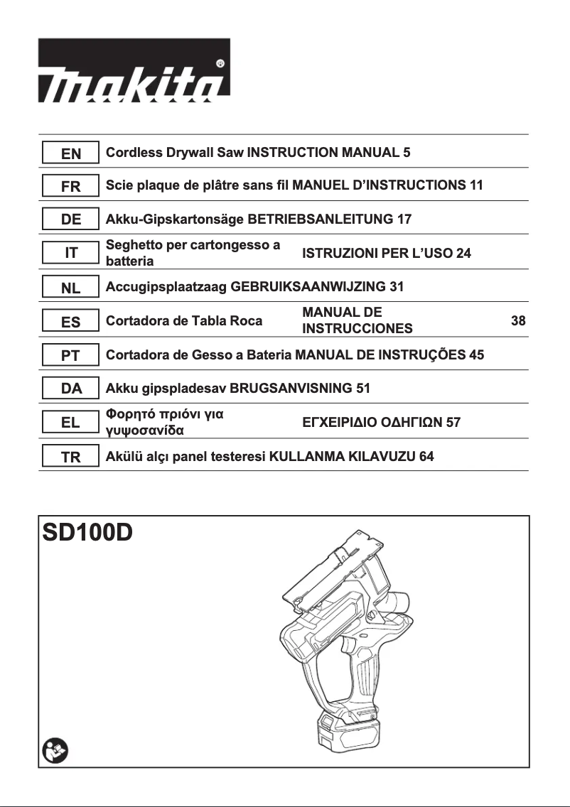 Page 1 de la notice Manuel utilisateur Makita SD100DSMJ