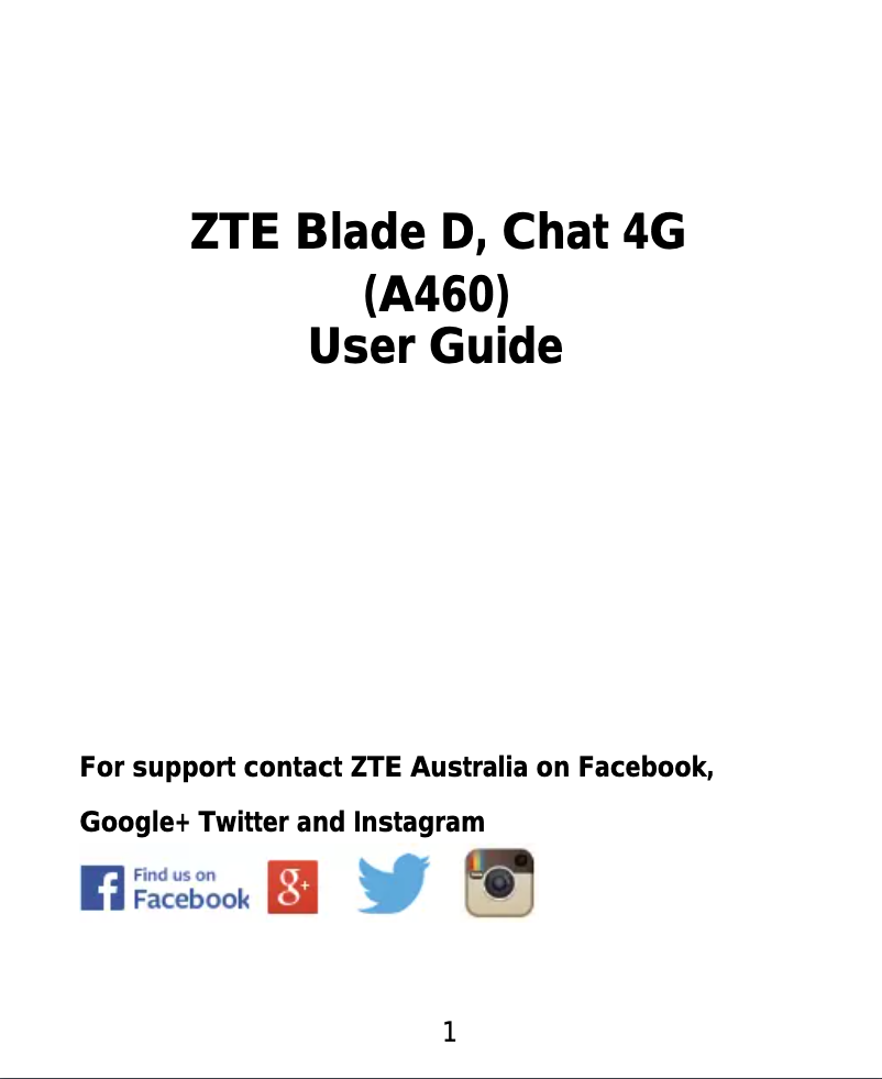 Page n°1 - Manuel utilisateur ZTE Chat 4G