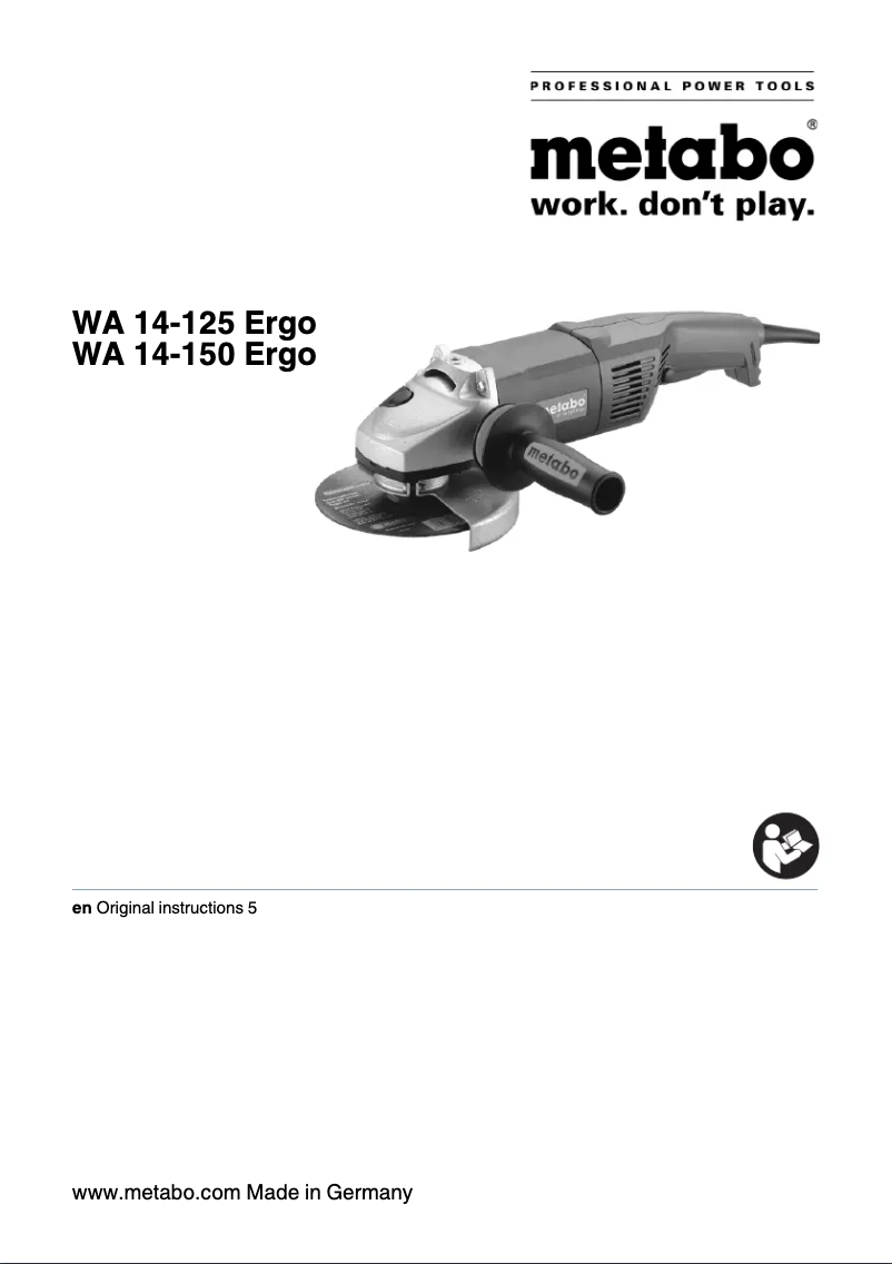 Page 1 de la notice Manuel utilisateur Metabo WA 14-125 Ergo