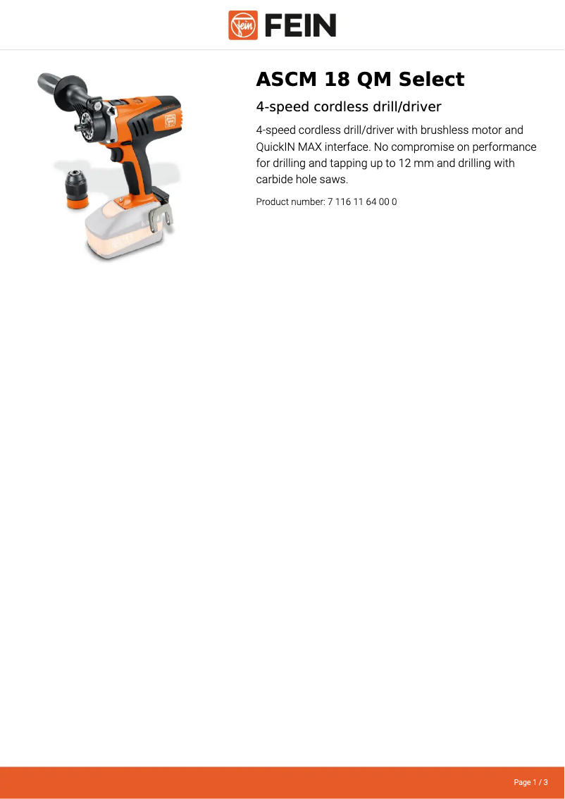 Image de la première page du manuel de l'appareil ASCM 18 QM Select