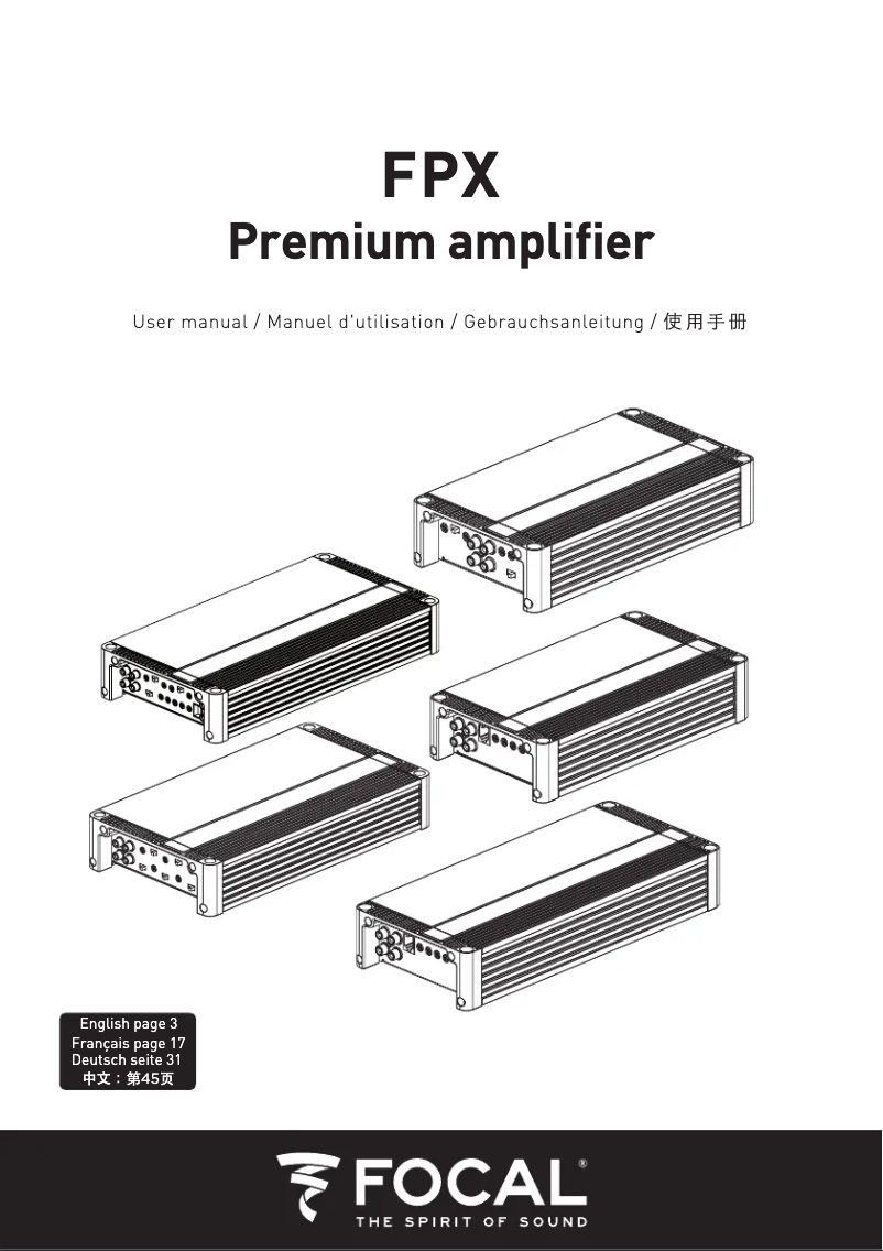 Page 1 de la notice Manuel utilisateur Focal FPX 4.800