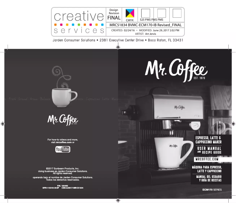 Page 1 de la notice Manuel utilisateur Mr. Coffee Café 20-Ounce