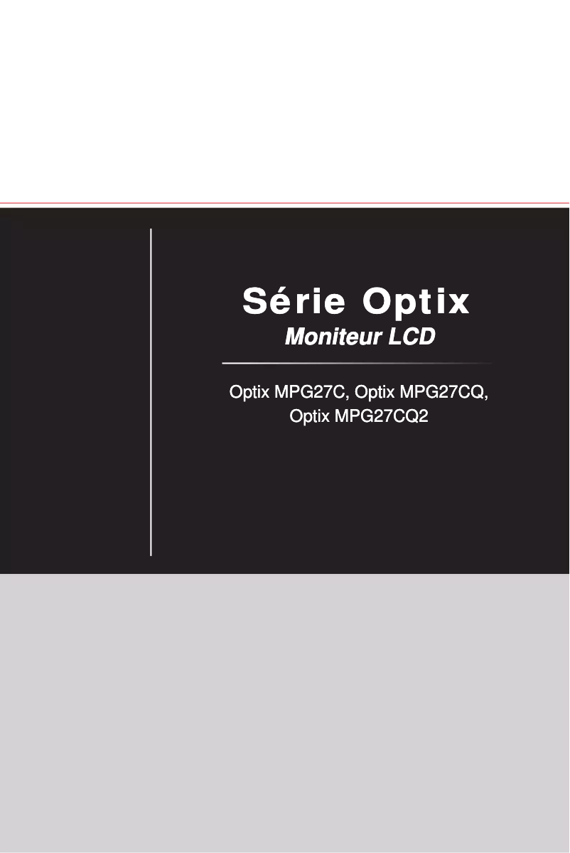 Page n°1 - Manuel utilisateur MSI Optix MPG27CQ