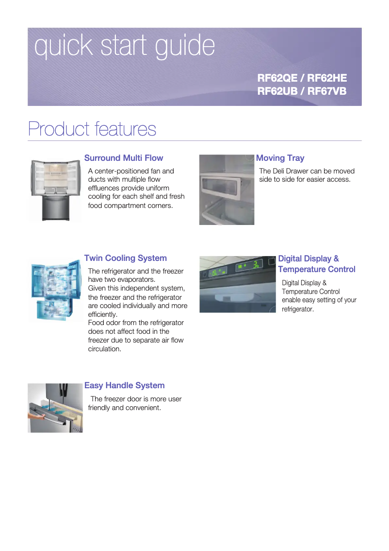 Page 1 de la notice Guide d'installation Samsung RF67DESW2