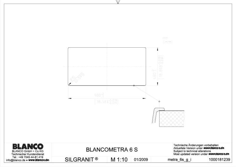 Page n°1 - Manuel utilisateur BLANCO METRA 6 S