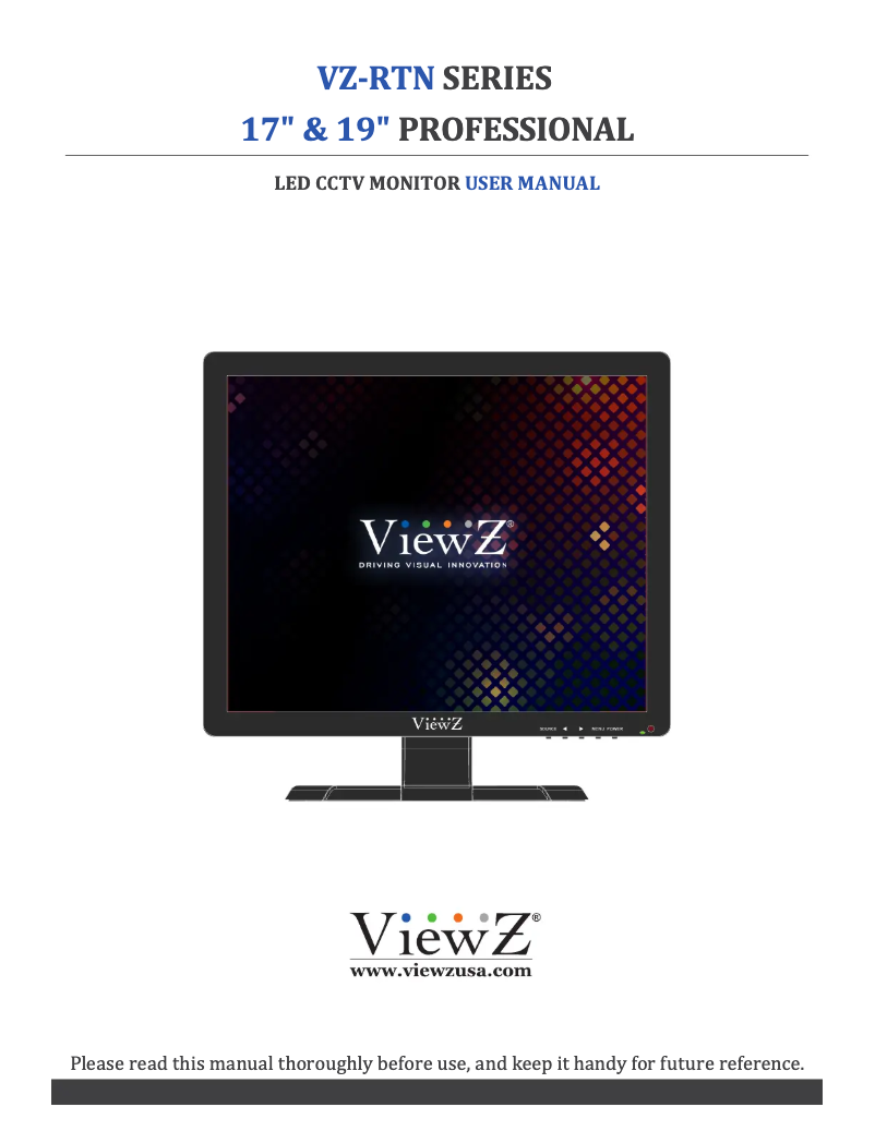 Page 1 de la notice Manuel utilisateur ViewZ VZ-19RTN