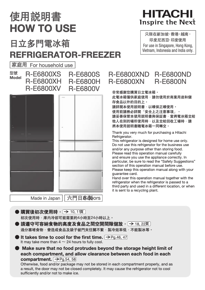 Image de la première page du manuel de l'appareil R-E6800S