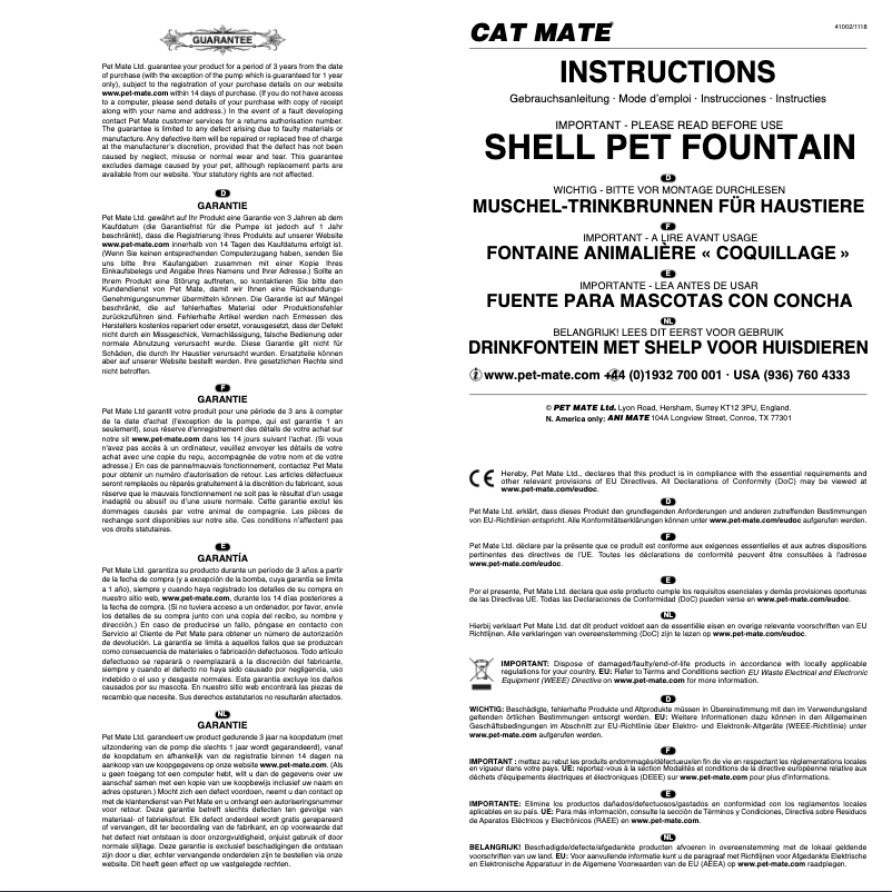 Image de la première page du manuel de l'appareil Cat Mate 412