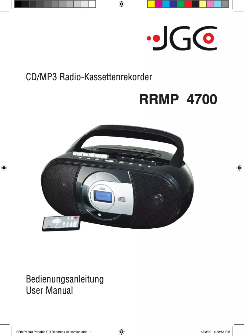 Page n°1 - Manuel utilisateur JGC RRMP 4700