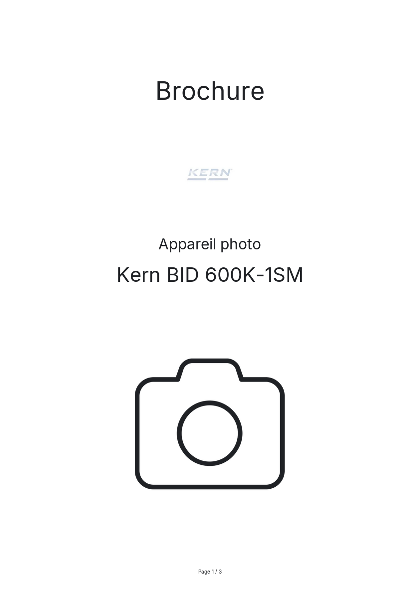 Page n°1 - Brochure Kern BID 600K-1SM