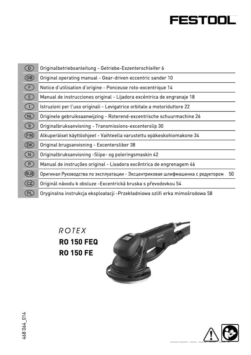 Page n°1 - Manuel utilisateur Festool RO 150 FEQ EDITION 16