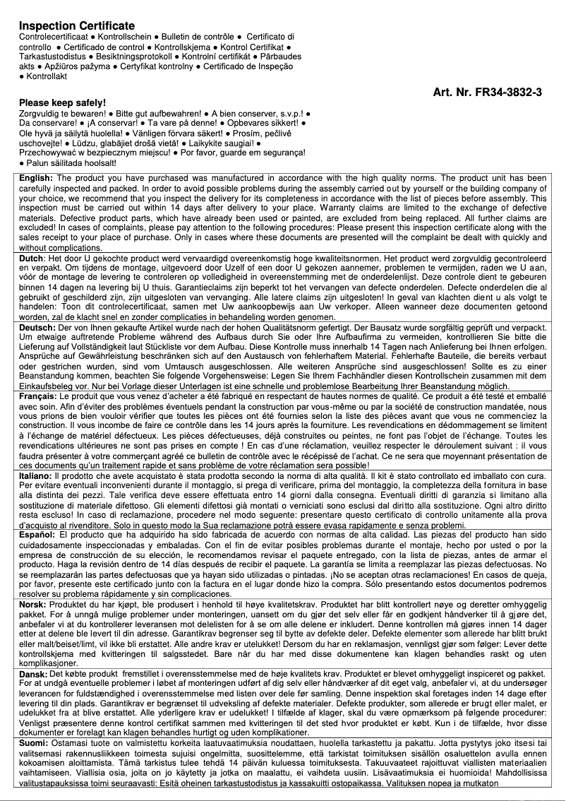 Page n°1 - Manuel utilisateur Palmako Emma