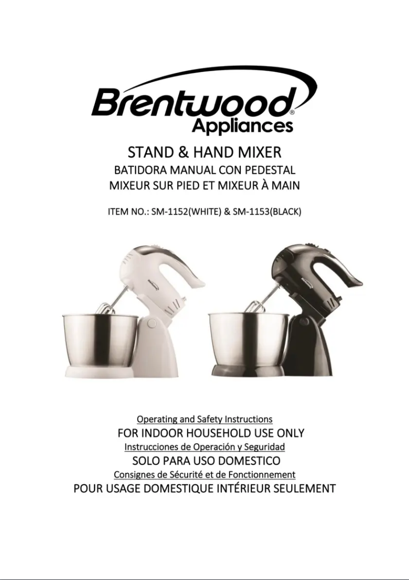 Page n°1 - Manuel utilisateur Brentwood SM-1153