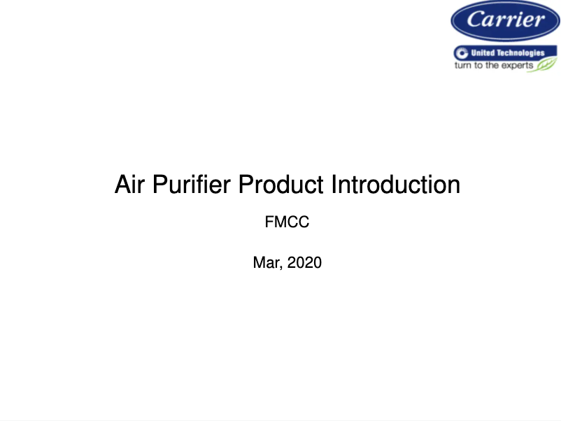 Page n°1 - Manuel utilisateur Carrier CAFN051LC2