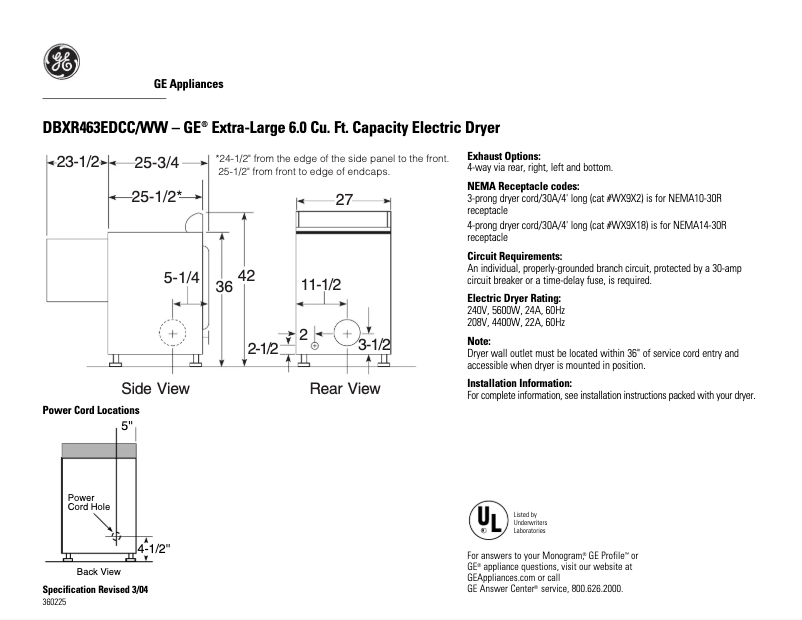 Image de la première page du manuel de l'appareil DBXR463EDCC