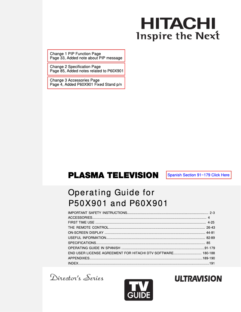 Image de la première page du manuel de l'appareil P60X901