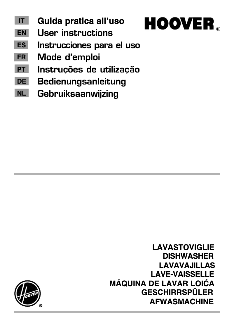 Page n°1 - Manuel utilisateur Hoover HDP 2LO36X