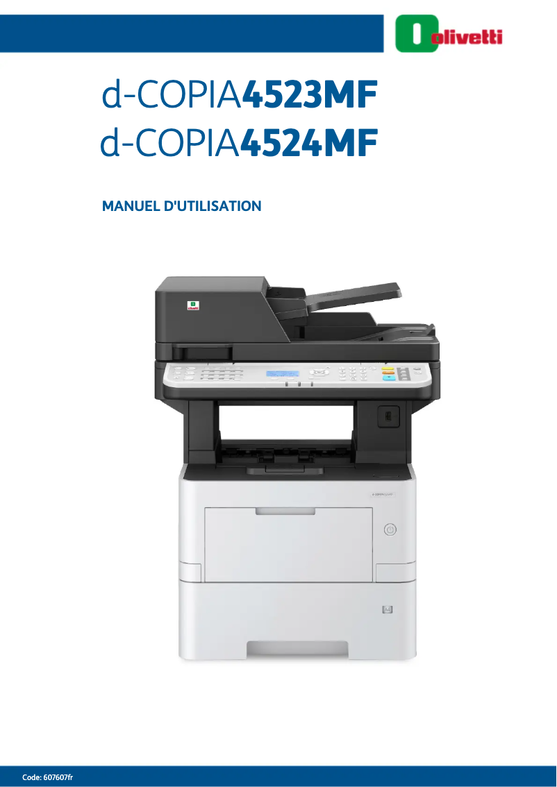 Page n°1 - Manuel utilisateur Olivetti d-Copia 4524MF
