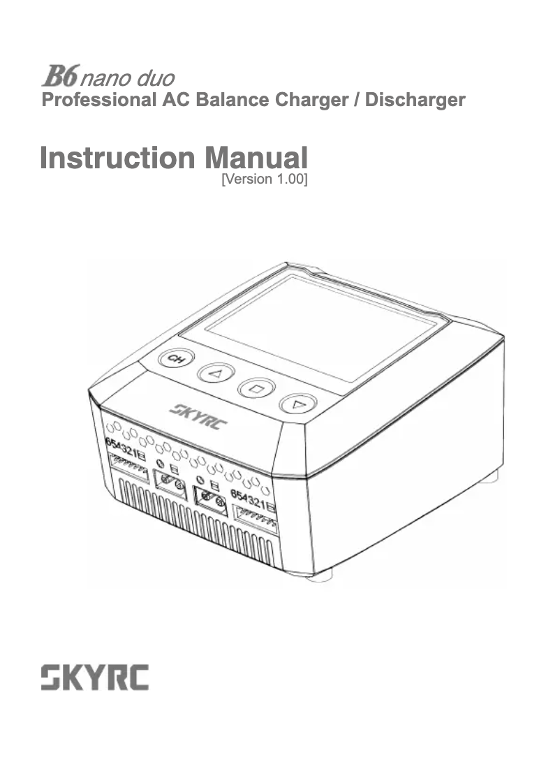 Page n°1 - Manuel utilisateur SkyRC B6 nano duo