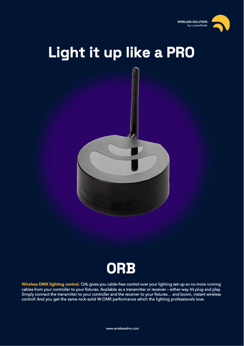 Page 1 of the manual Technical Sheet Wireless Solution Orb