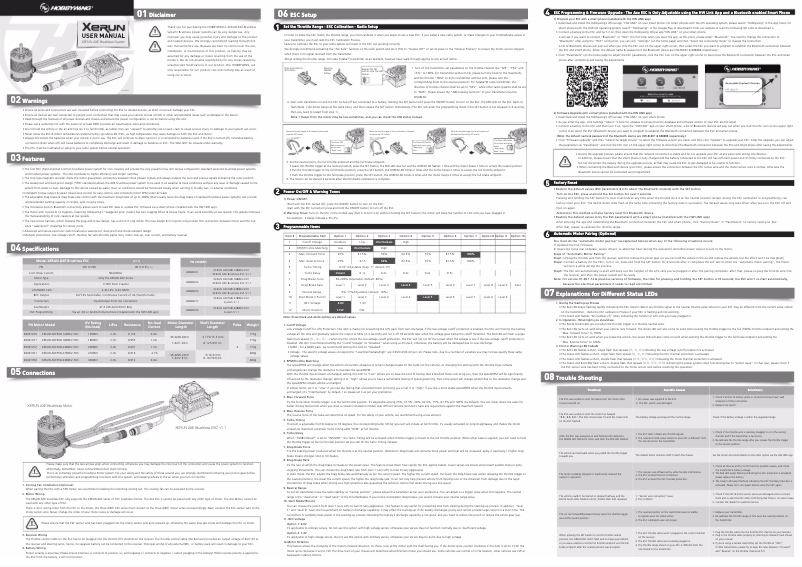 Page n°1 - Manuel utilisateur Hobbywing XeRun Axe