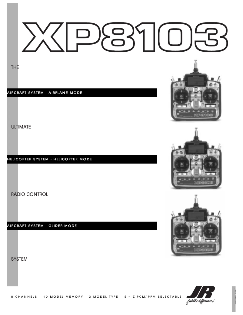 Page 1 de la notice Manuel utilisateur JR XP8103
