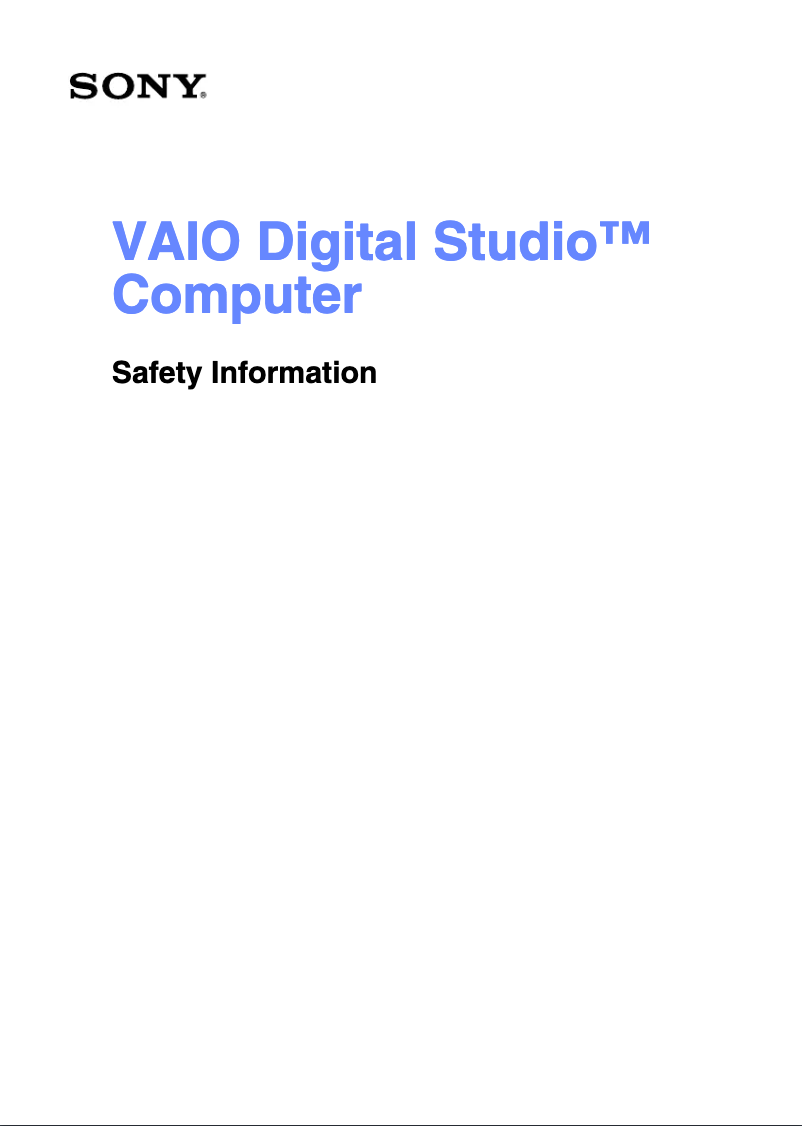 Image de la première page du manuel de l'appareil Vaio PCV-RX650