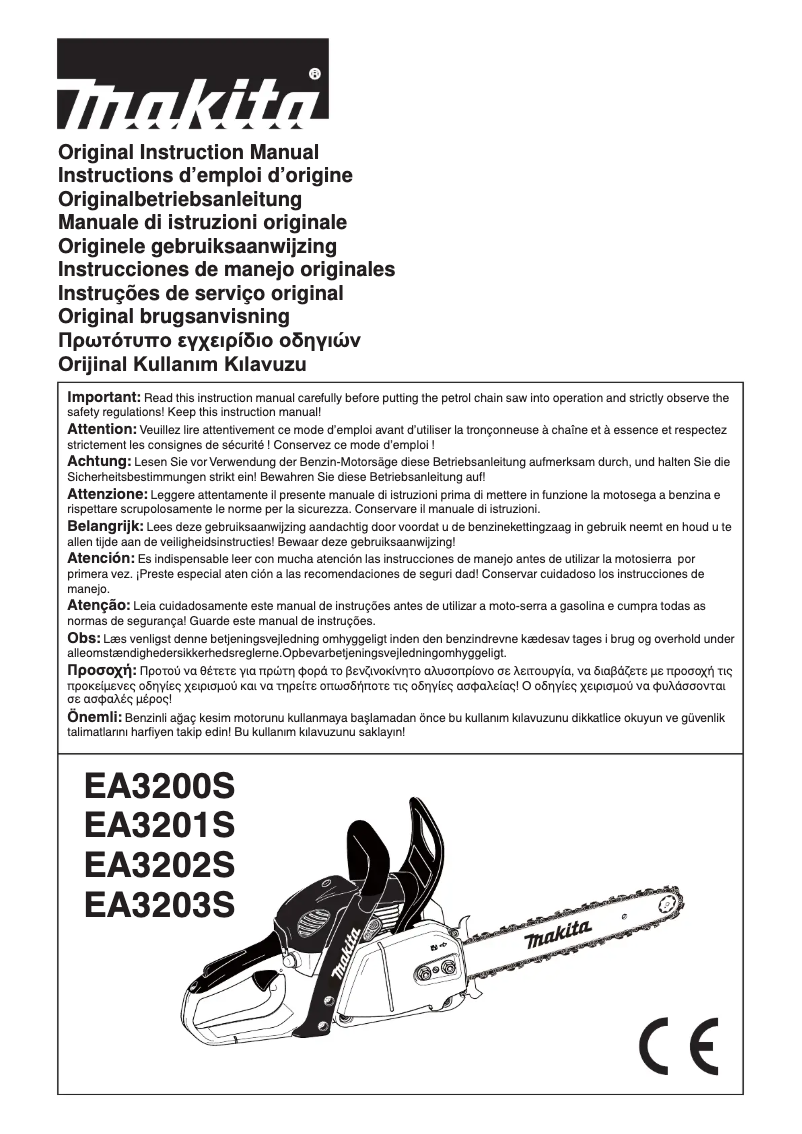 Page 1 de la notice Manuel utilisateur Makita EA3203S