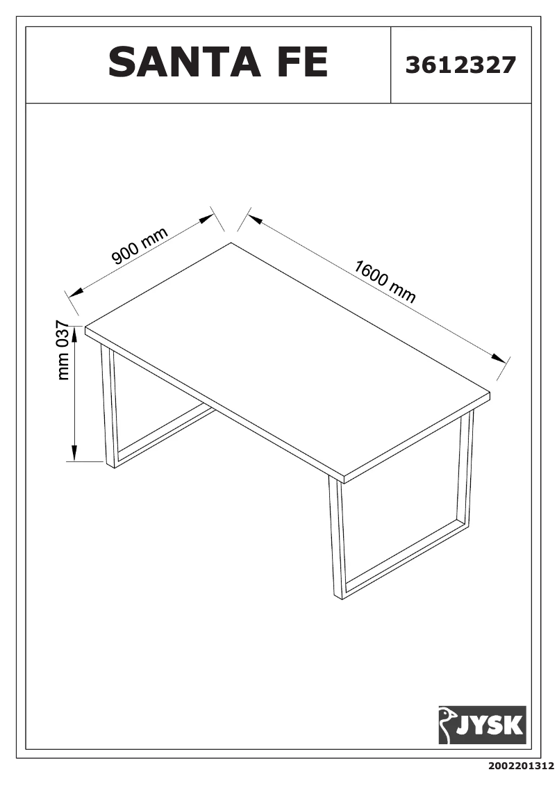 Page n°1 - Manuel utilisateur JYSK Santa Fe (90x160x73)