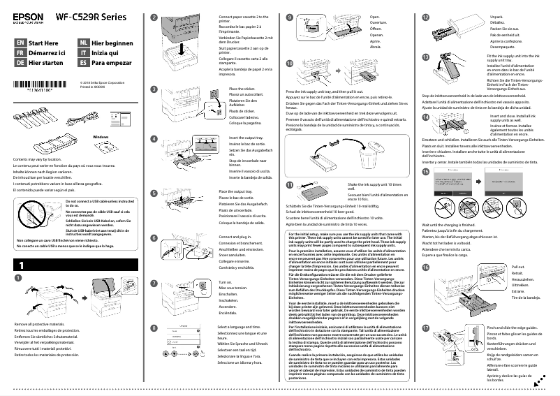 Page n°1 - Guide d'installation Epson WorkForce Pro WF-C529RBAM