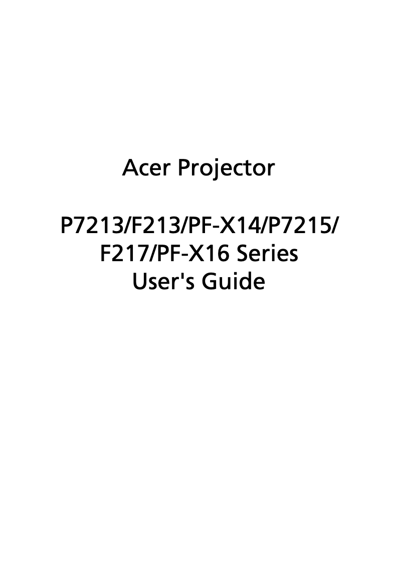 Page n°1 - Manuel utilisateur Acer P7215