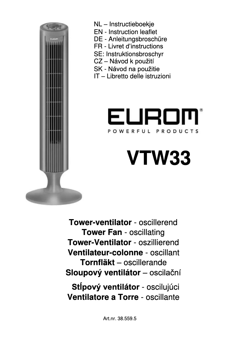 Page n°1 - Manuel utilisateur Eurom VTW33