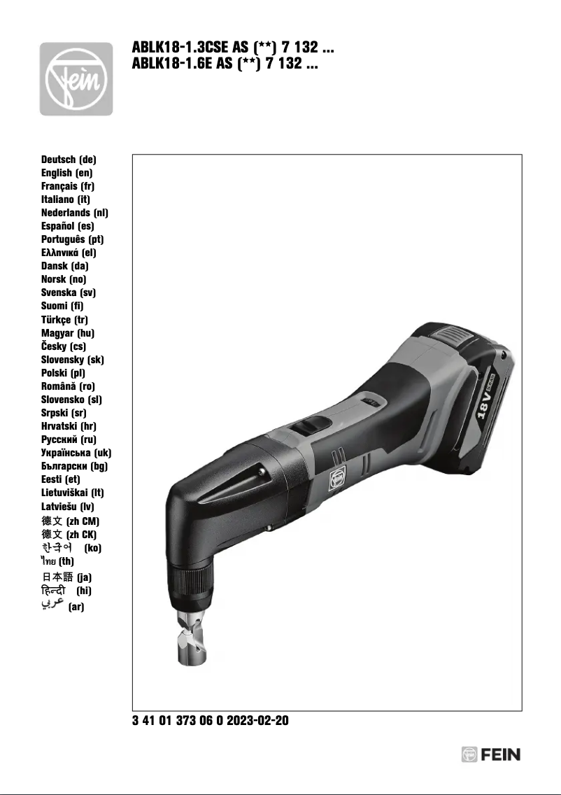 Página 1 del manual Manual de usuario Fein ABLK 18 1.3 CSE AS